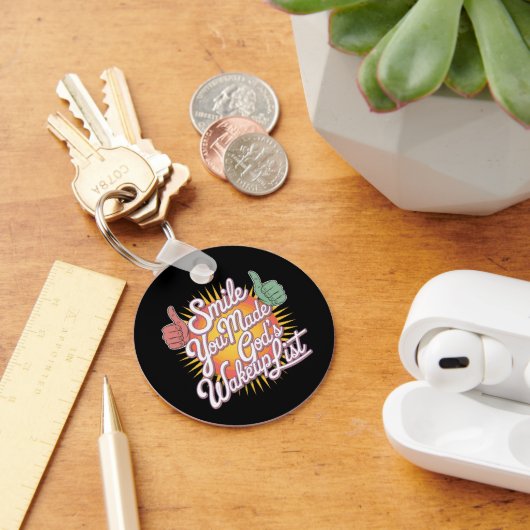 Glimlach! Je hebt Gods Wake-up List opbeurend ontw Sleutelhanger (Bureau)