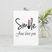 glimlach jesus houdt van je feestdagenkaart (Staand voorkant)