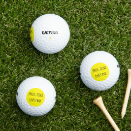 Glimlach, Jezus houdt van je gele gelukkige zonnes Golfballen