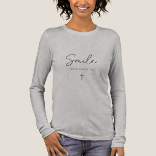 Glimlach Jezus houdt van je Tri-Blend Shirt