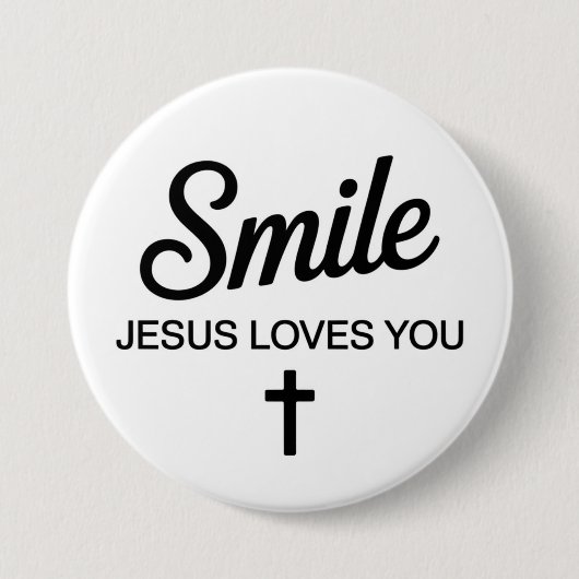 Glimlach Jezus Houdt Van Jou Ronde Button 7,6 Cm (Voorkant)