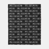 Glimlach, Jezus houdt van zwart en wit Fleece Deken (Voorkant)