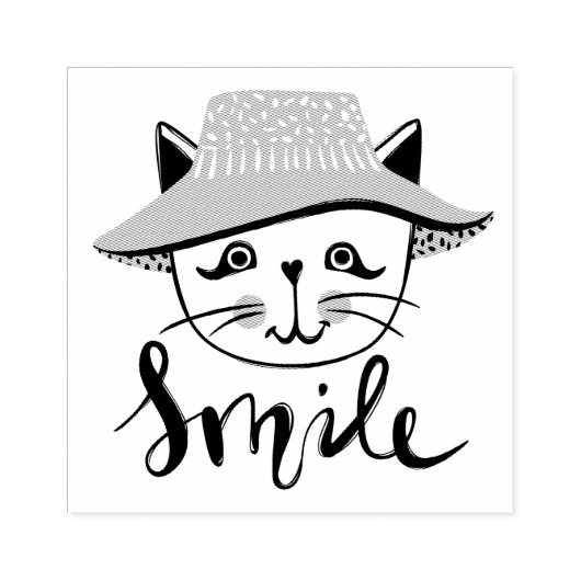 Glimlach Kat Rubberstempel (Afrduk)