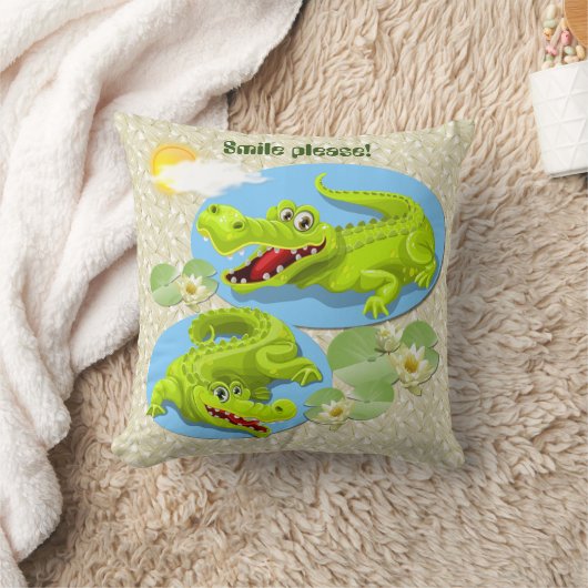 Glimlach Krokodil! Kussen (Deken)