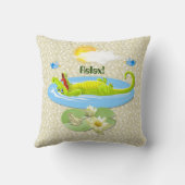 Glimlach Krokodil! Kussen (Achterkant)