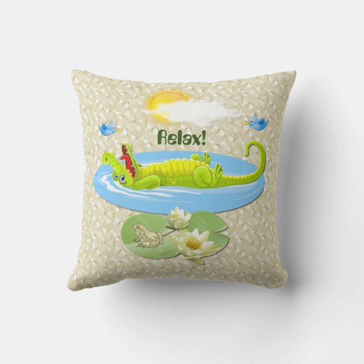 Glimlach Krokodil! Kussen (Achterkant)