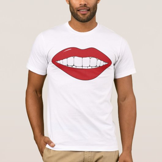 Glimlach Mouth Mannen T-Shirt (Voorkant)