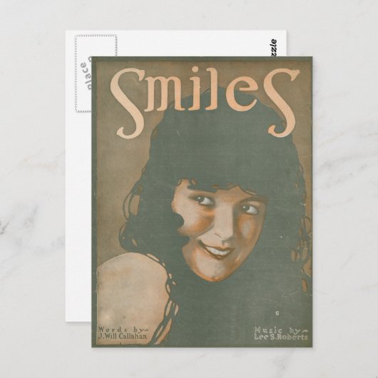 glimlach  muziek briefkaart (Voorkant / Achterkant)