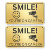 Glimlach op je cameraborden, videobewaking sticker (Voorkant)