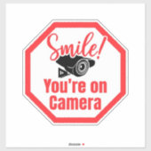 Glimlach op je cameraborden, videobewaking sticker (Vel)