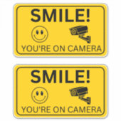 Glimlach op je cameraborden, videobewaking sticker (Voorkant)