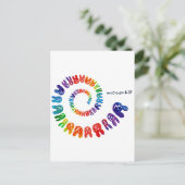 glimlach op konijnen spiraalregenboog briefkaart (Staand voorkant)