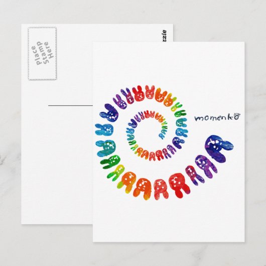 glimlach op konijnen spiraalregenboog briefkaart (Voorkant / Achterkant)