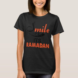 Glimlach op zijn ramadansideeën voor moslim koele  t-shirt