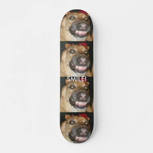 Glimlach Psycho Duitse herder hond Grappig gezicht Persoonlijk Skateboard (Voorkant)