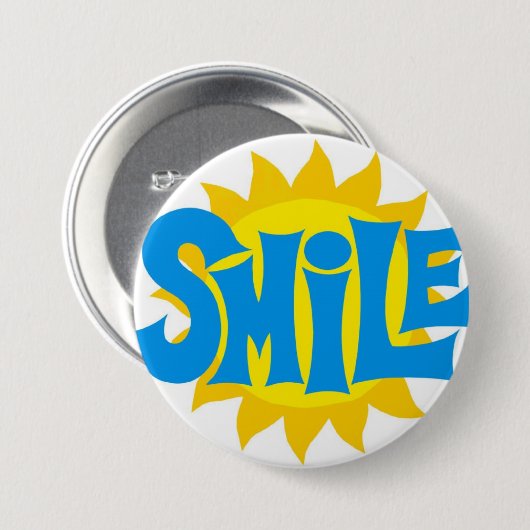 glimlach ronde button 7,6 cm (Voorkant /achterkant)