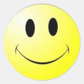 glimlach ronde sticker (Voorkant)