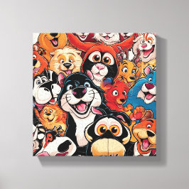 Glimlach rondom het dier canvas afdruk