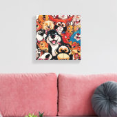 Glimlach rondom het dier canvas afdruk (Insitu (Woonkamer))