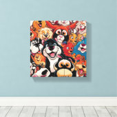 Glimlach rondom het dier canvas afdruk (Insitu (Houten vloer))