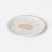 Glimlach Schattigee Cartoon Oranje Pompoen met Con Papieren Bordje (Gekanteld)