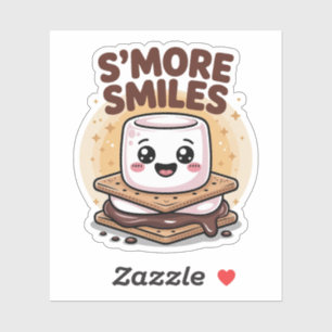 Glimlach Schattigee marshmallow tussen chocolade Sticker