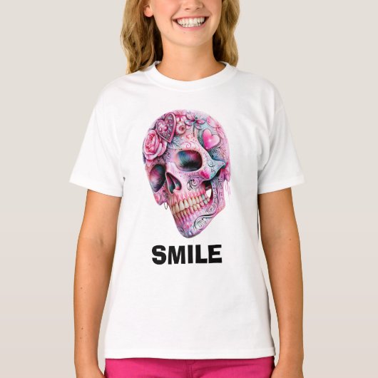 Glimlach Schedel Grafisch T-shirt (Voorkant)
