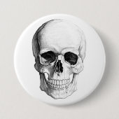 glimlach schedel ronde button 7,6 cm (Voorkant)