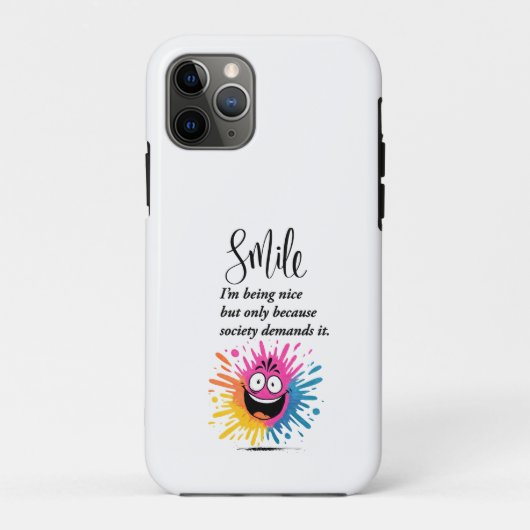 Glimlach, sociaal en sarcastisch design Case-Mate iPhone case (Achterkant)