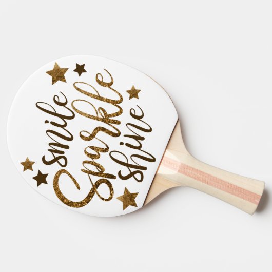 Glimlach, Sparkle en Shine Ping Pong Paddles Tafeltennisbatje (Zijkant)