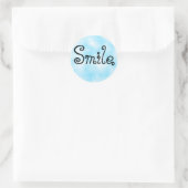 glimlach-sticker ronde sticker (Tas)