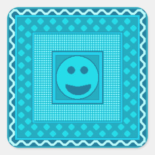 Glimlach Tegelvel Stickers in Teal