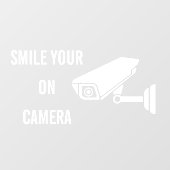 Glimlach Uw Op Camerabeveiligingswaarschuwing Raamsticker (Vel)