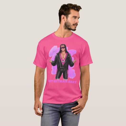 Glimlach van Bret Hitman Hart T-shirt (Voorkant volledig)