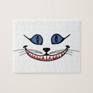 Glimlach van de Cheshire Cat  BLAUW Legpuzzel