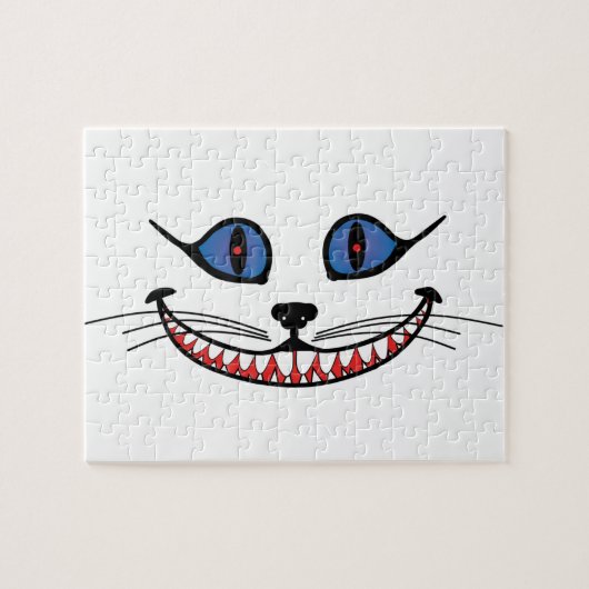 Glimlach van de Cheshire Cat BLAUW Legpuzzel (Horizontaal)
