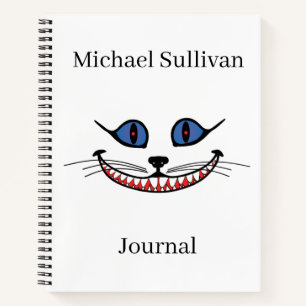 Glimlach van de Cheshire Cat PERSONALIZE Notitieboek