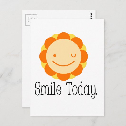 Glimlach vandaag. briefkaart (Voorkant / Achterkant)