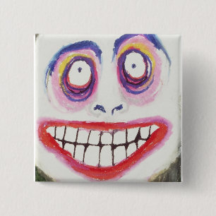 glimlach vierkante button 5,1 cm