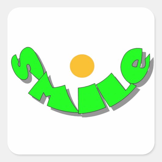 Glimlach Vierkante Sticker (Voorkant)