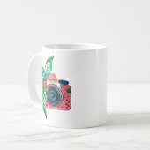 Glimlach Vintage Roze Camera Koffiemok (Voorkant links)