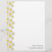 Glimlach White Daisies  Letterhead Briefhoofd Sjabloon (Voorkant)