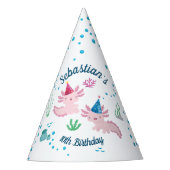 glimlachen Axolotl White Birthday Party Pet Feesthoedjes (Voorkant)