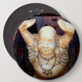 glimlachen boeddha knop ronde button 6,0 cm (Voorkant /achterkant)