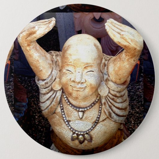 glimlachen boeddha knop ronde button 6,0 cm (Voorkant)