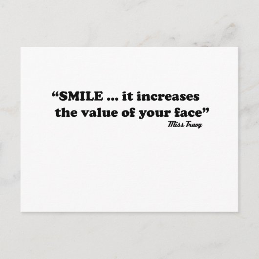 glimlachen briefkaart (Voorkant)