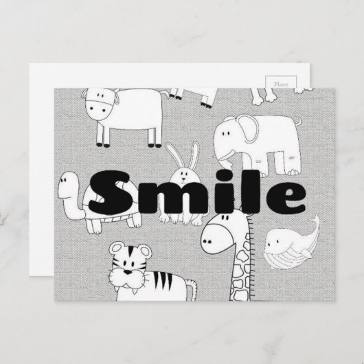 glimlachen briefkaart (Voorkant / Achterkant)
