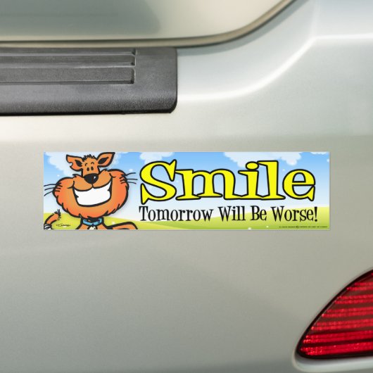 glimlachen bumpersticker (Op auto)
