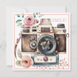 glimlachen | camera Birthday-fotokaart