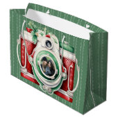 glimlachen | camera kerstfoto groot cadeauzakje (Achterkant Gekanteld)